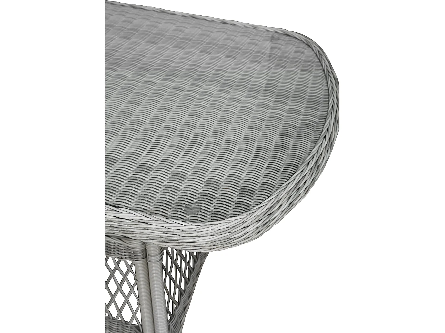 Hvalo Table de jardin 165 x 90 cm, avec plateau en verre, couleur sable.