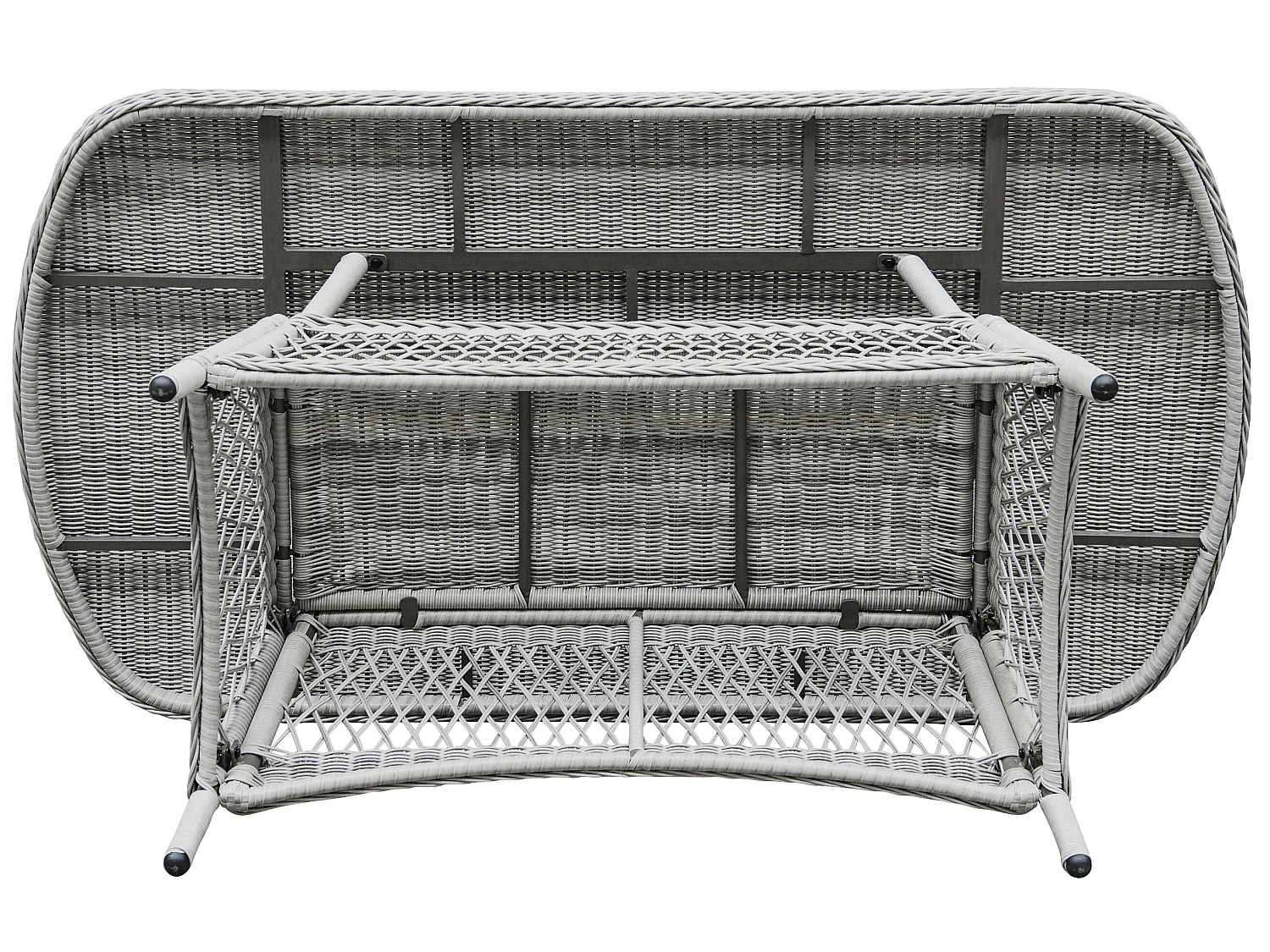 Hvalo Table de jardin 165 x 90 cm, avec plateau en verre, couleur sable.