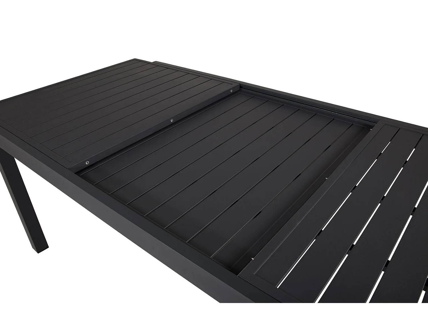 Marbella eettafel tuin incl. extra blad 160, 240 cm zwart, zwart.