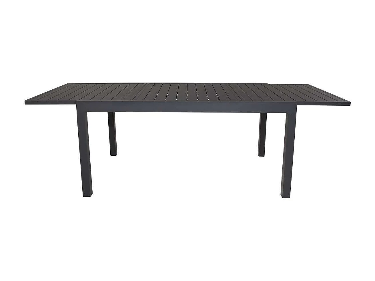 Marbella eettafel tuin incl. extra blad 160, 240 cm zwart, zwart.