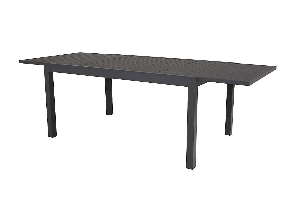 Marbella eettafel tuin incl. extra blad 160, 240 cm zwart, zwart.