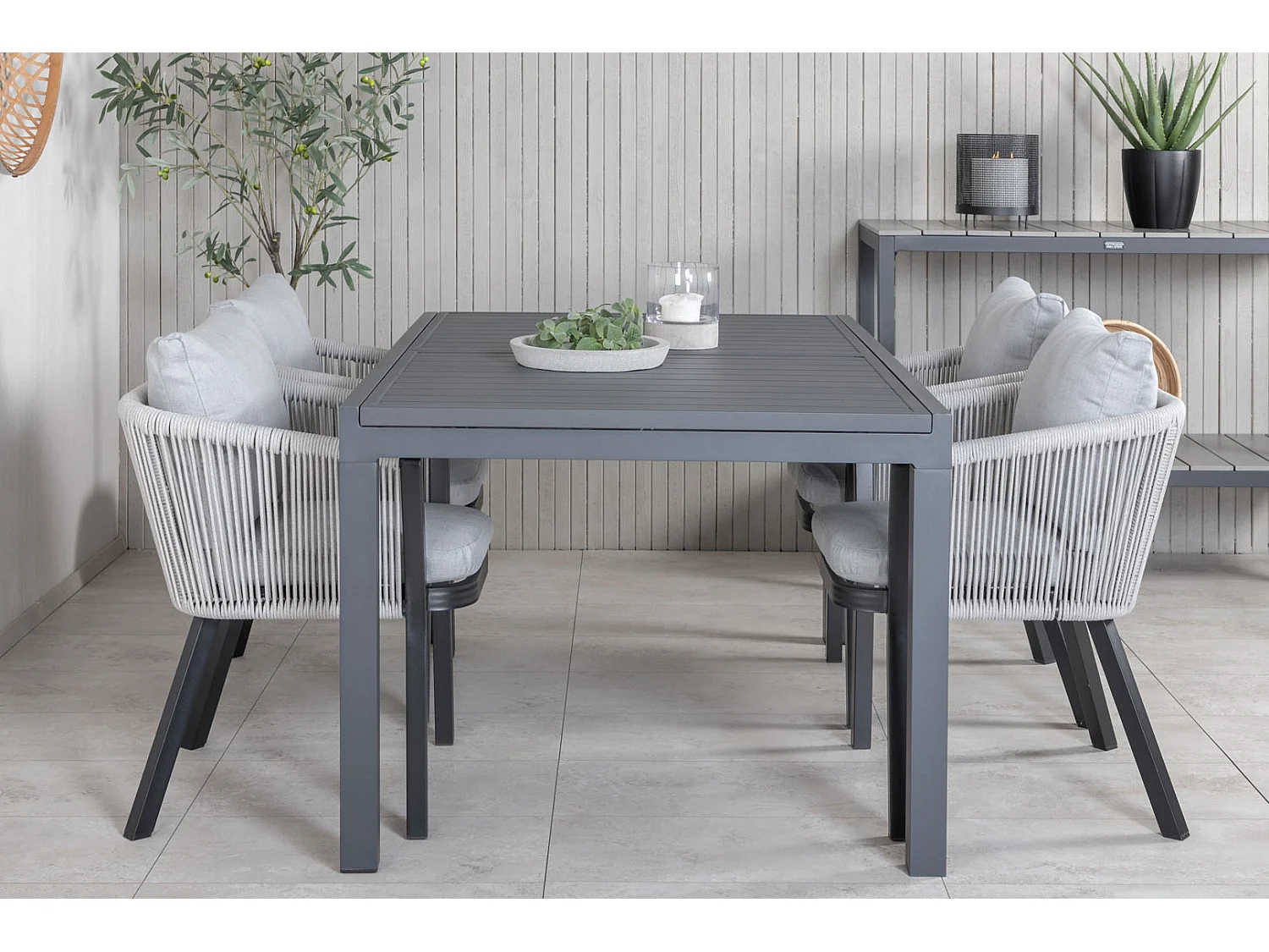Table de Jardin Extensible "Marbella" 160-240cm Noir