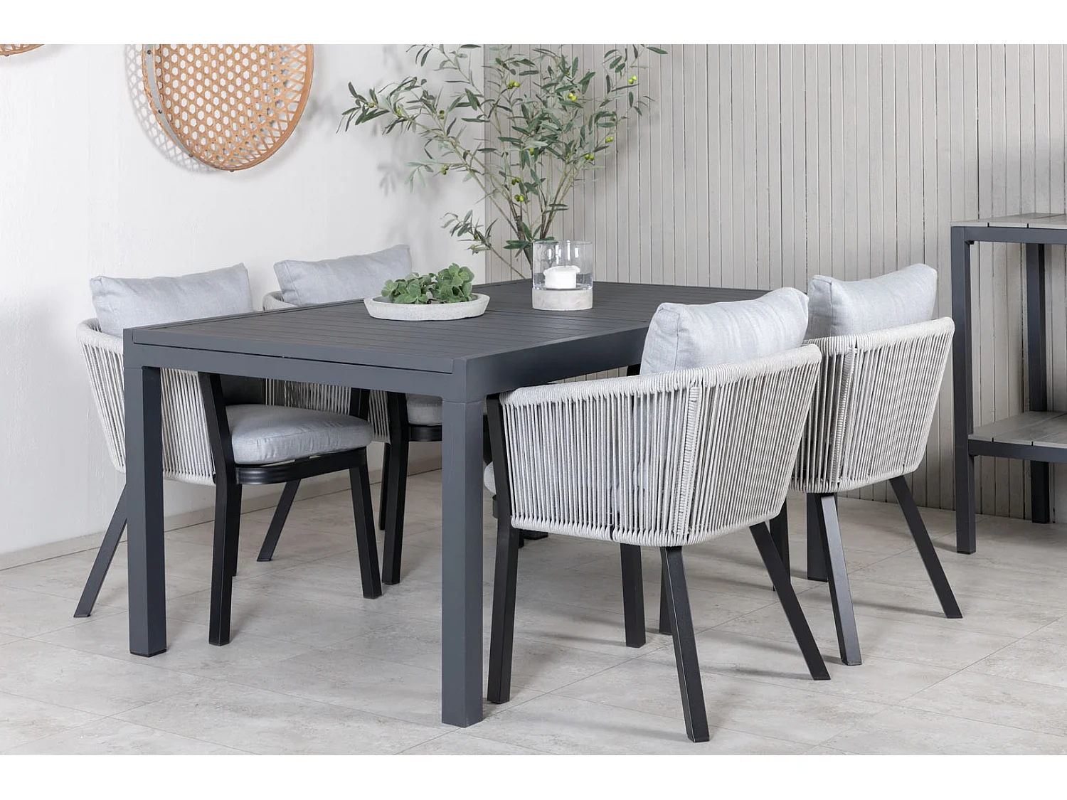 Table de Jardin Extensible "Marbella" 160-240cm Noir