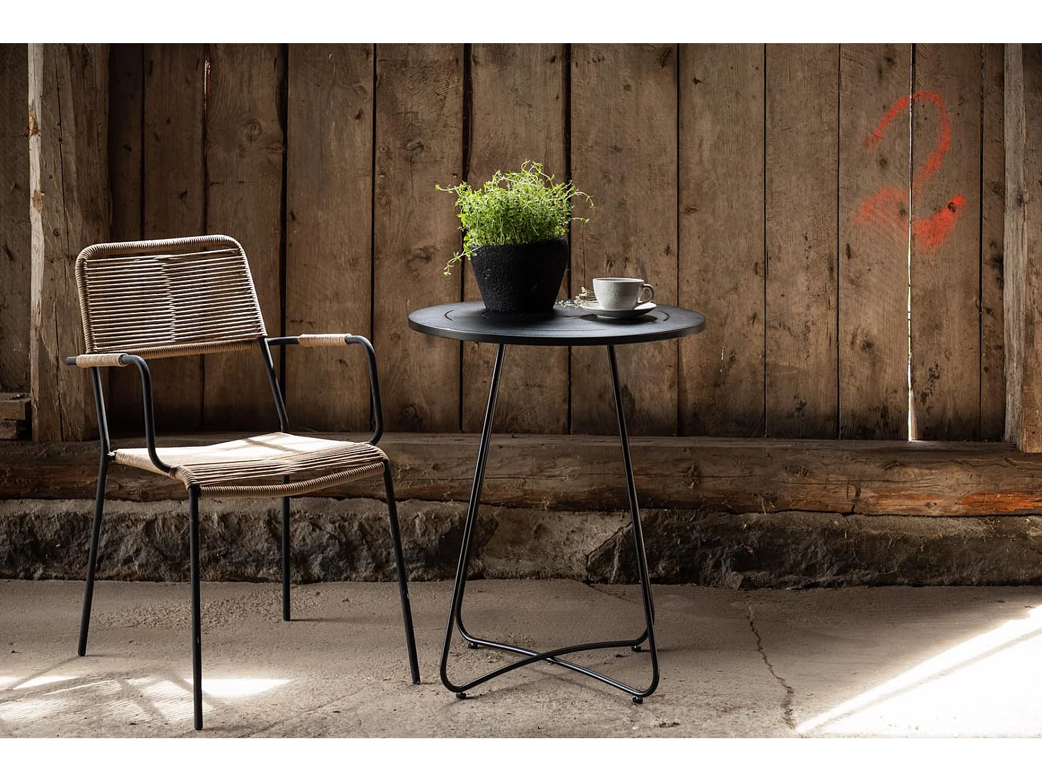 Table de Jardin en Métal "Bacong" 74cm Noir