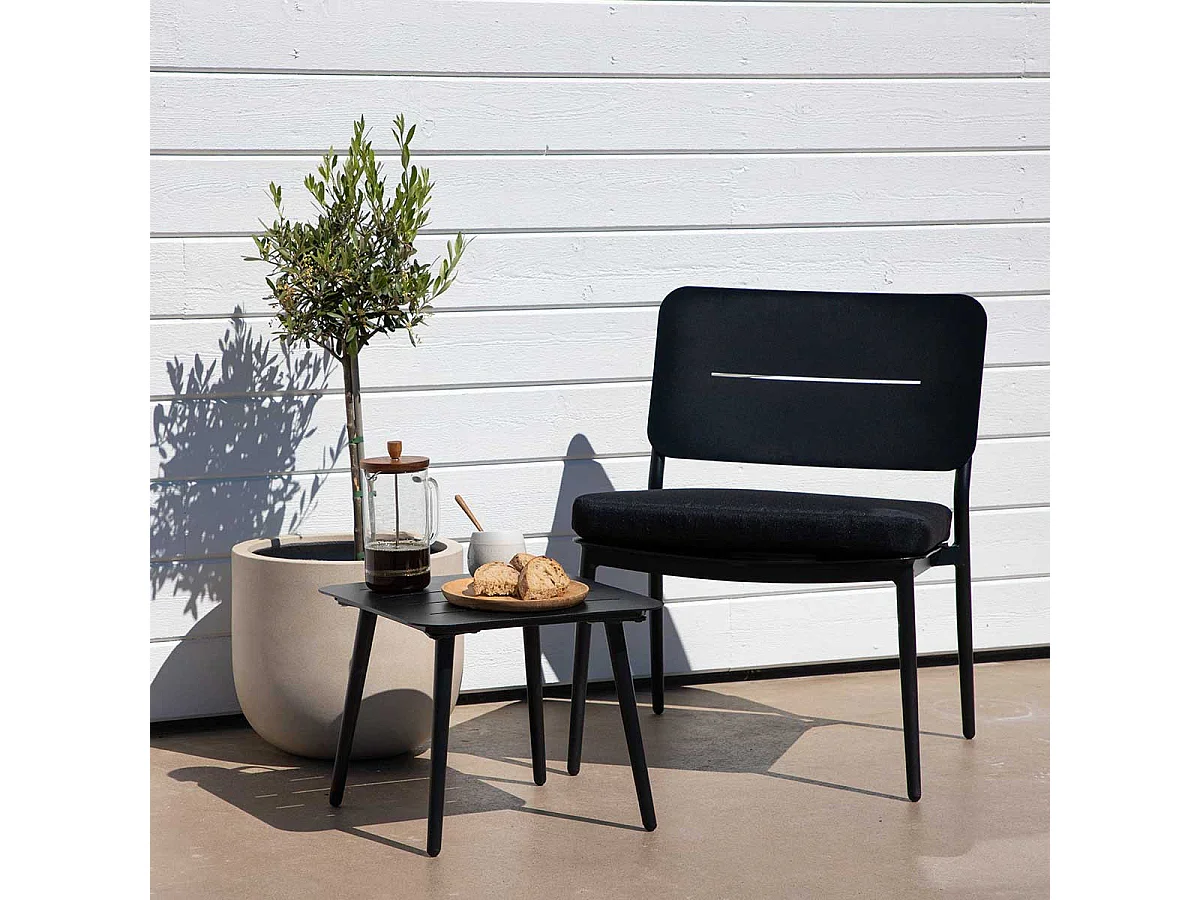 Table d'Appoint de Jardin Carrée "Lina" 40cm Noir