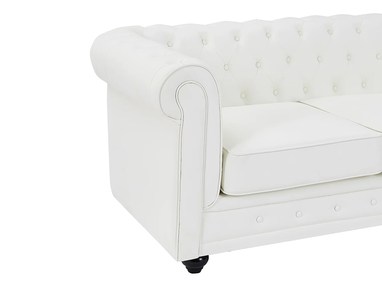 Sofá de 3 plazas y 2 plazas en imitación cuero blanco CHESTERFIELD