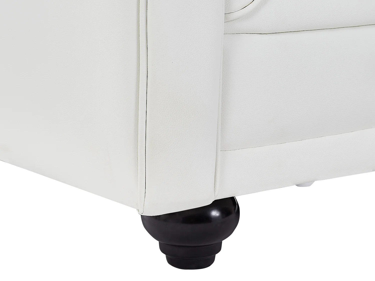 Canapés 3 places et 2 places en simili blanc CHESTERFIELD