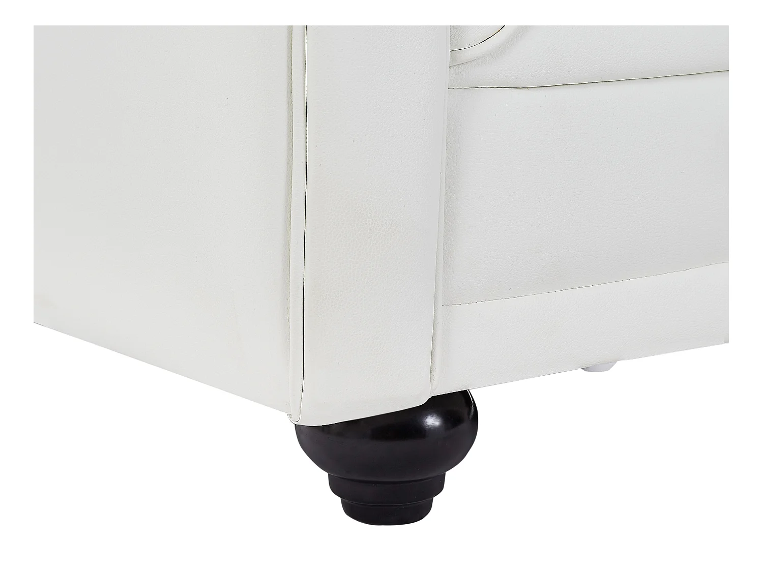 3-personers, 2-personers sofa og lænestol i hvid kunstlæder CHESTERFIELD