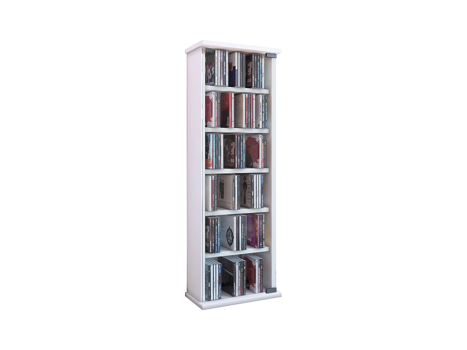 CD / DVD Media Shelf Vetro White H. 92 x W. 31 x D. 18 cm