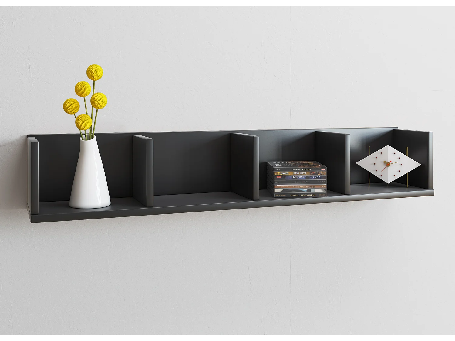Wall Rack Honsa Black H. 15 x W. 97 x D. 17 cm