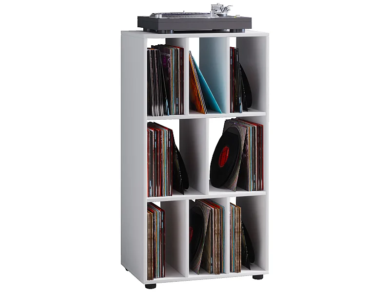 Schaltino Regal retro für LP Platten Rack 8 Regale weiß.