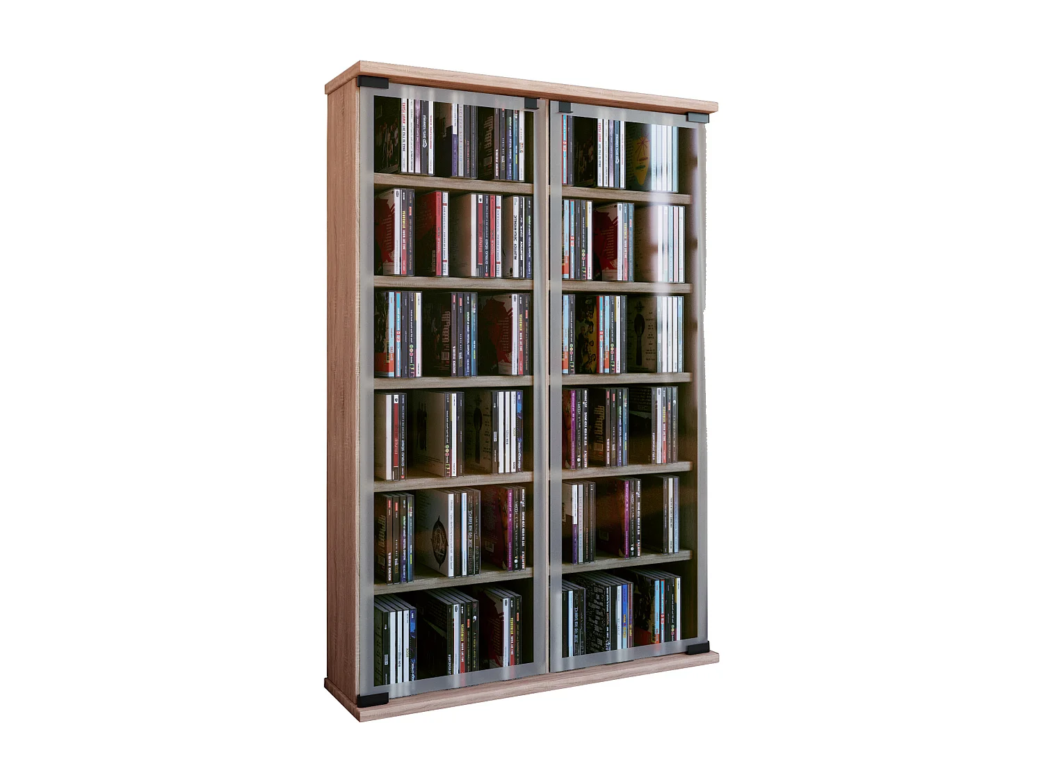 Hout CD DVD Stand Shelf Gallery Glazen Deur