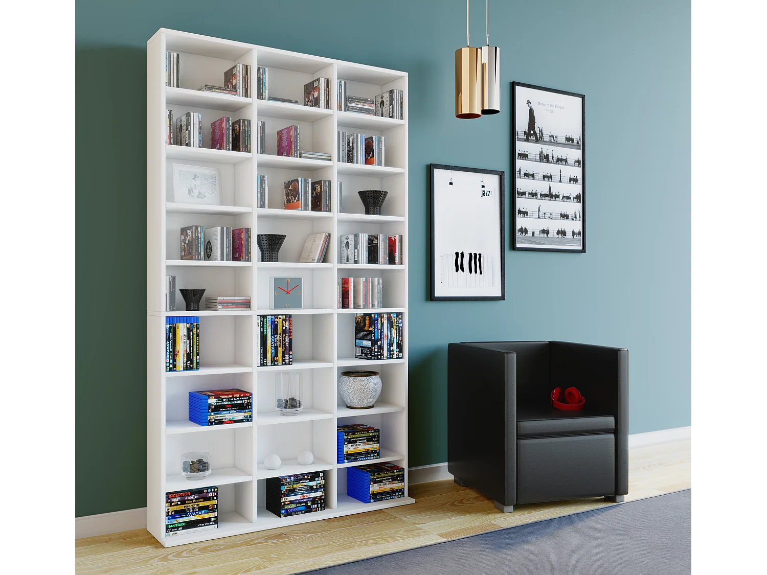 Holz CD DVD Standregal Bücherregal Regal Megosa XL