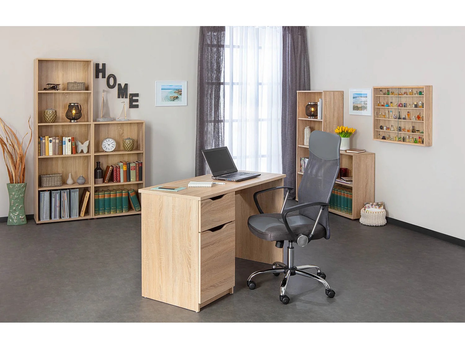 Parim wandkast 4 ruimtes Sonoma eiken decor.