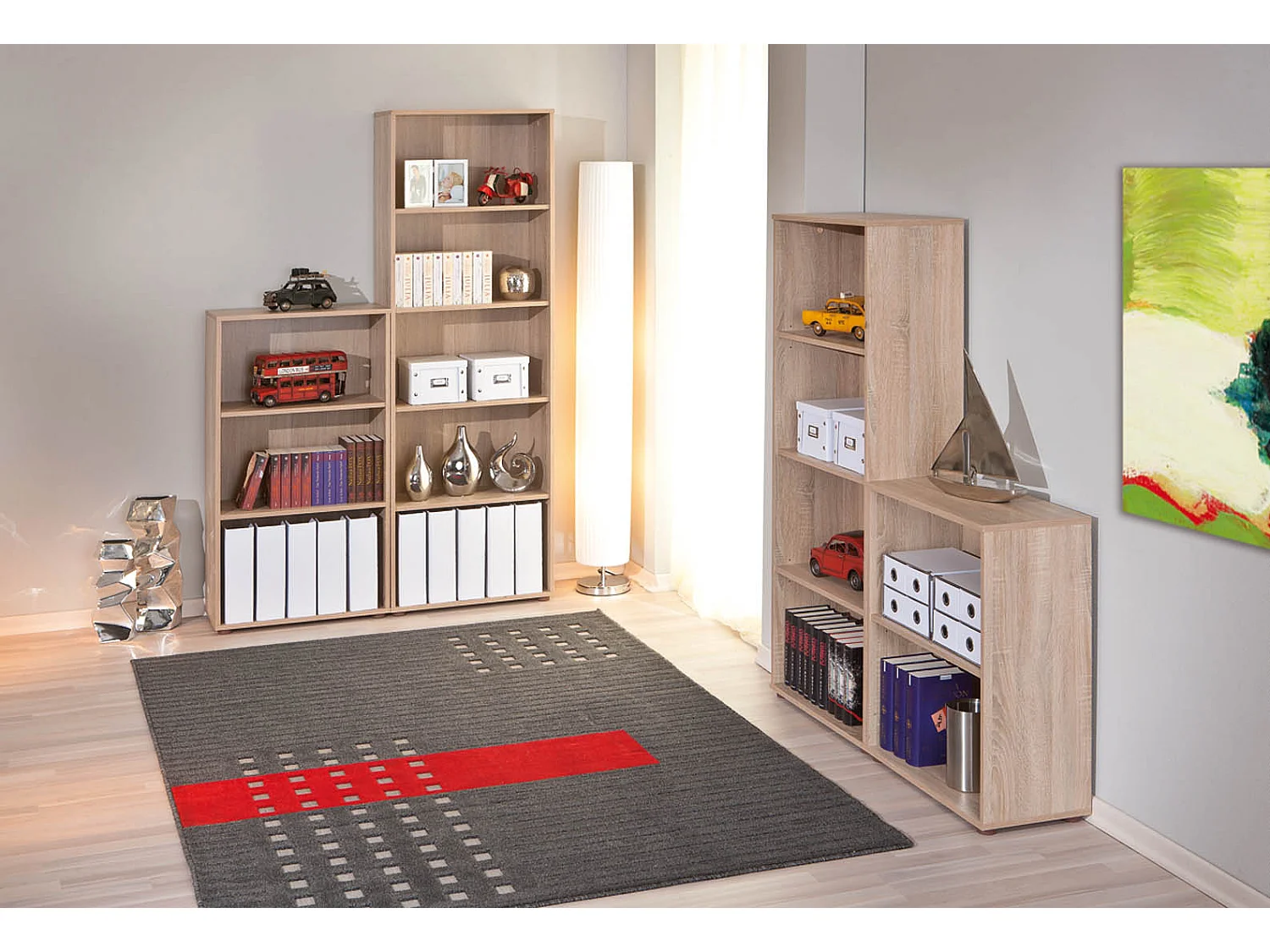 Parim wandkast 4 ruimtes Sonoma eiken decor.