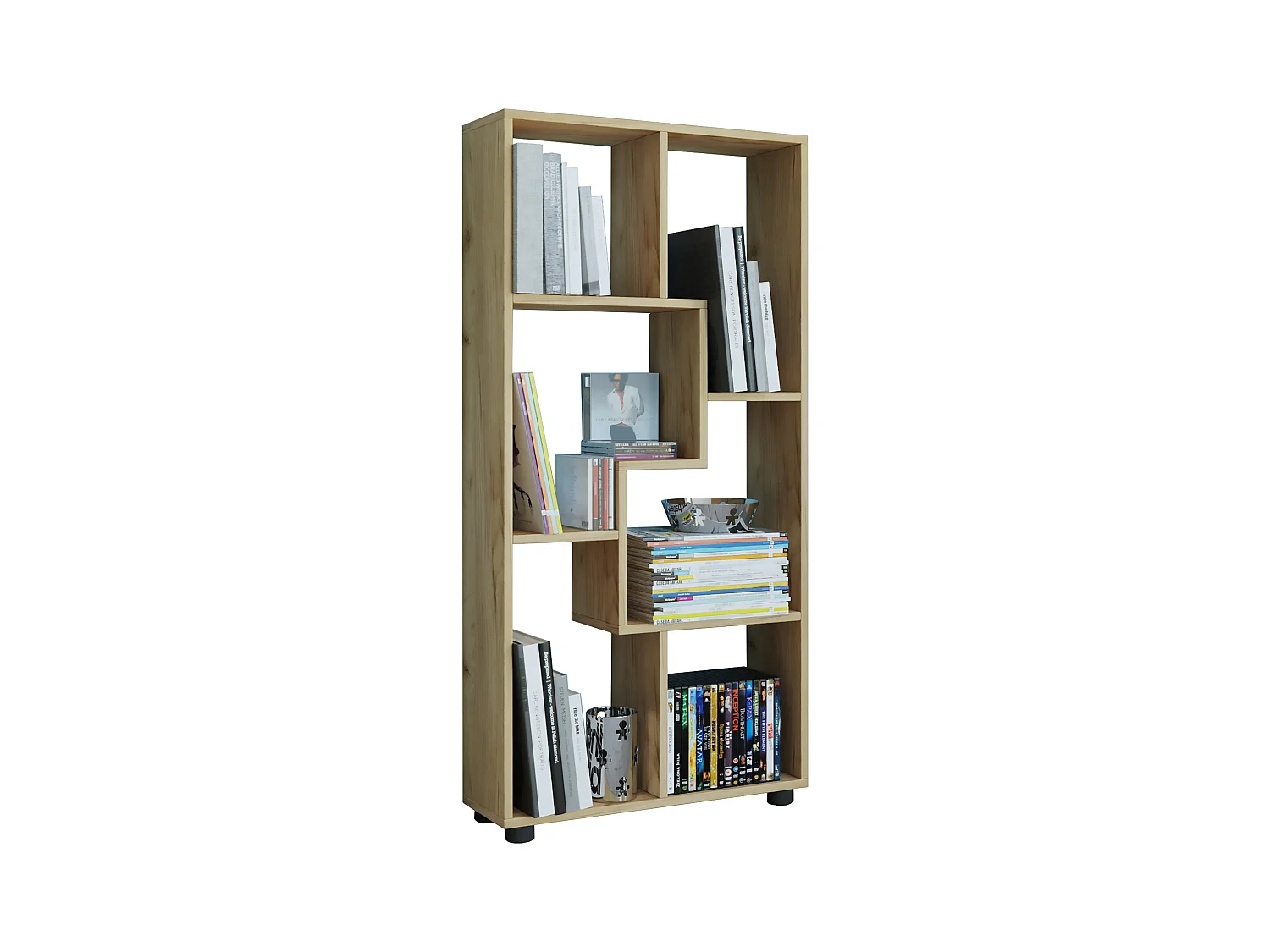 Holz Stand Regal Raumteiler Bücherregal Blina
