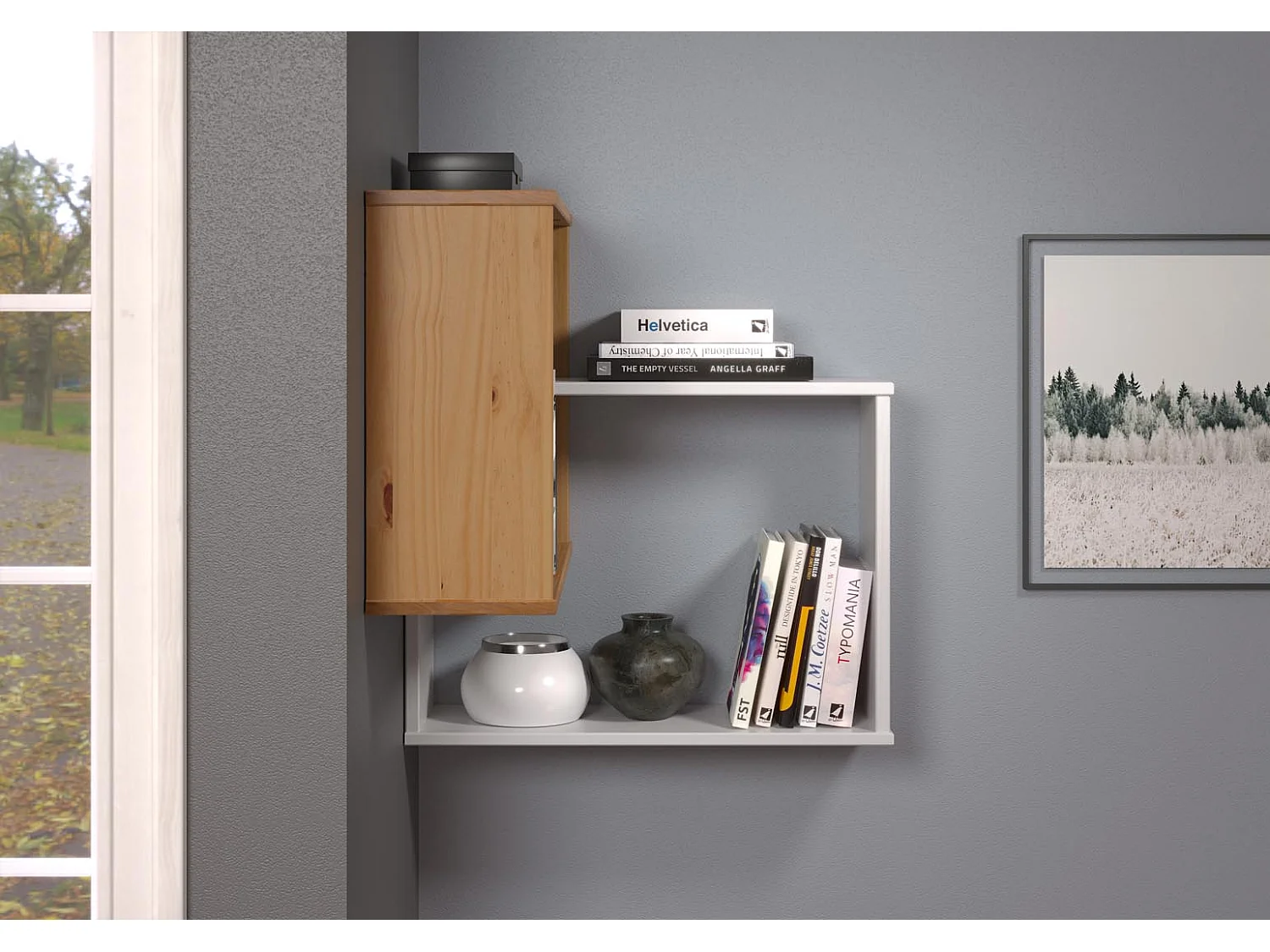 Mestre Regal Wandregal weiß,honig.