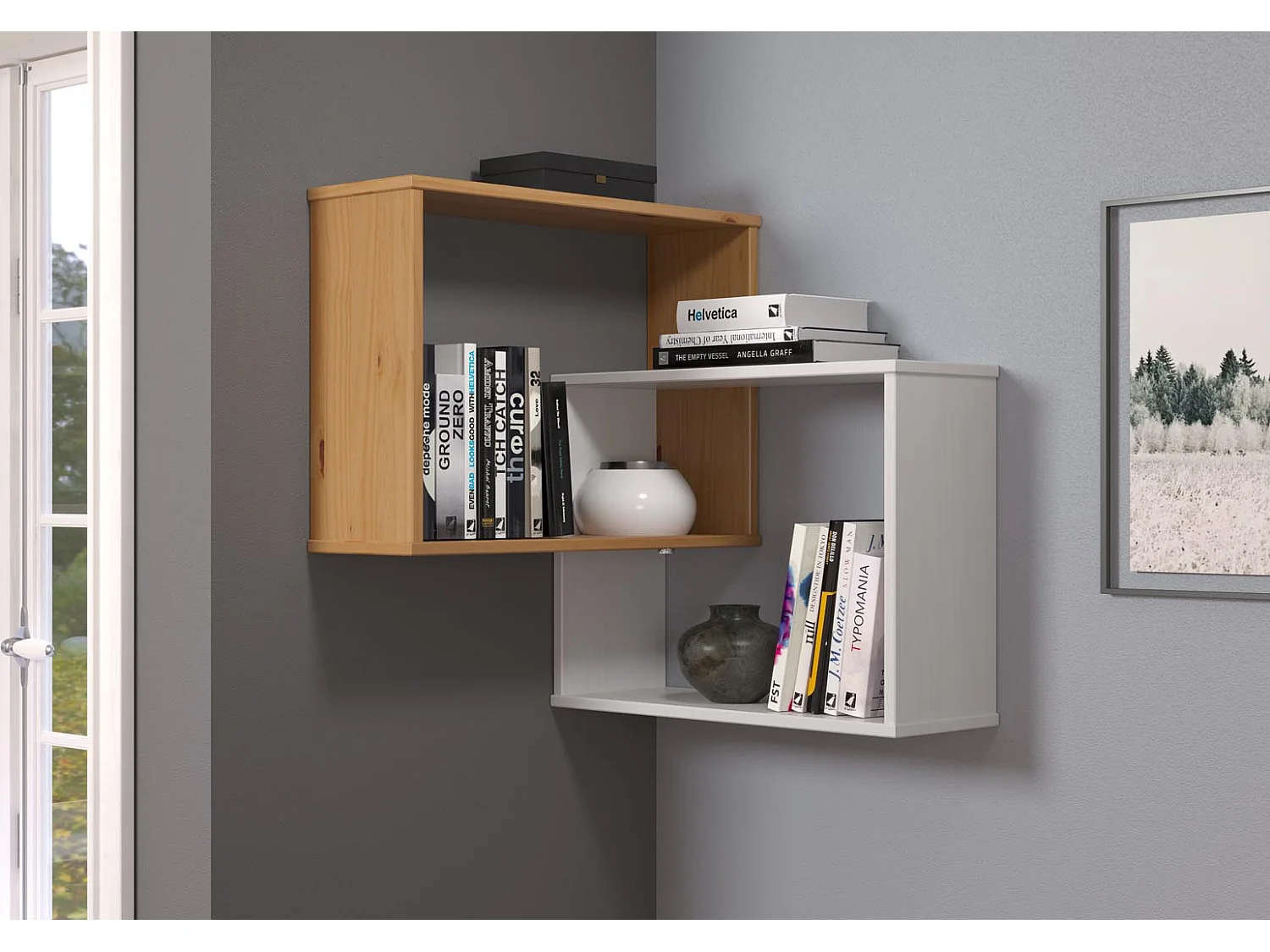 Mestre Regal Wandregal weiß,honig.