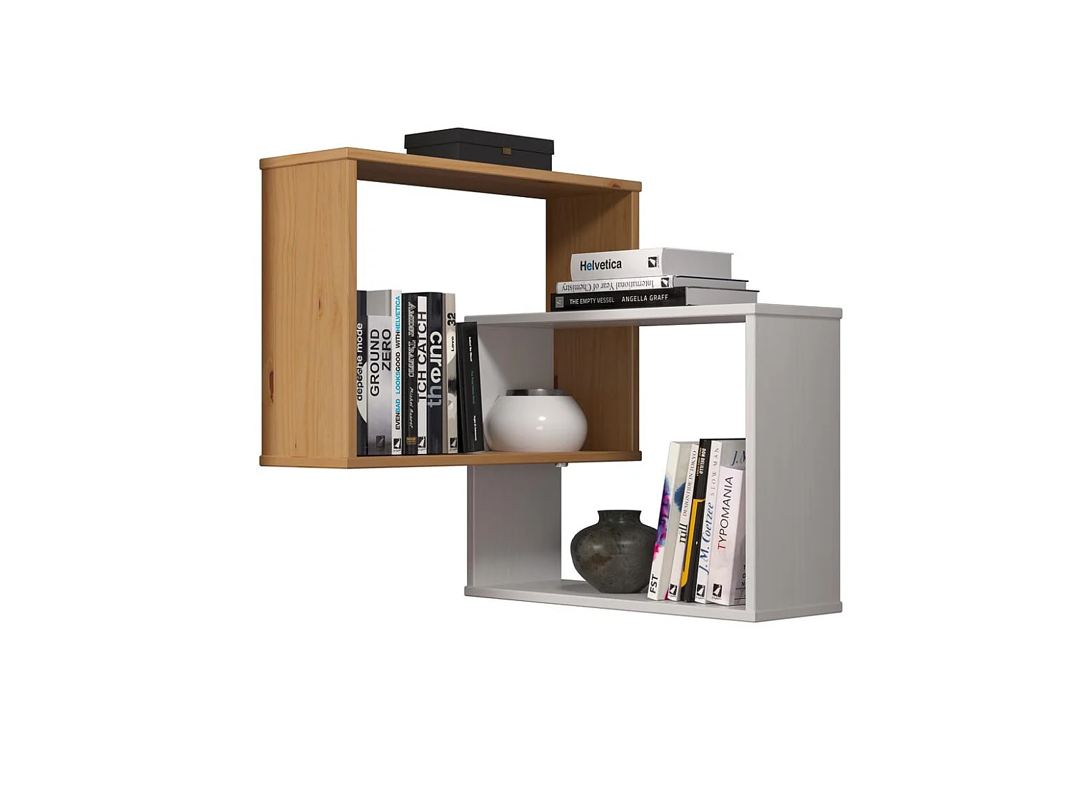 Mestre bibliothèque étagère blanc,miel.