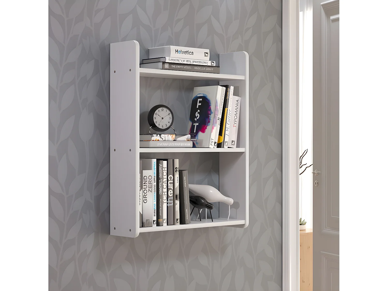 Mestre bibliothèque étagère blanc.