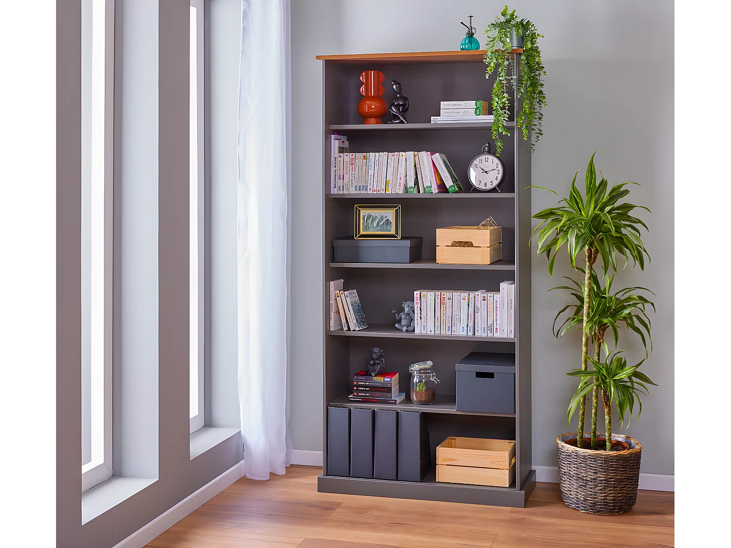 Étagère 5 Niveaux Design "Zernan" 194cm Gris