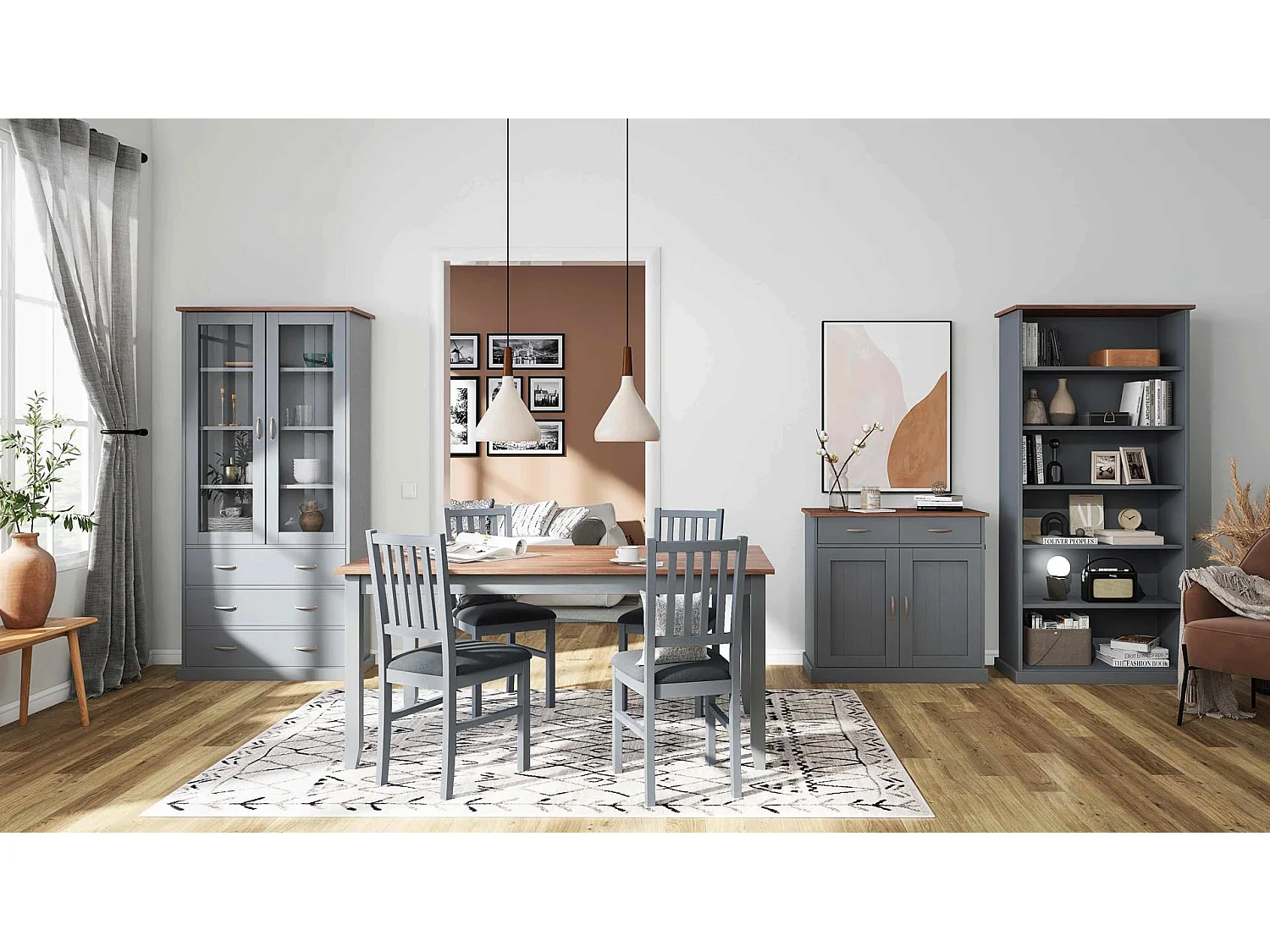 Étagère 5 Niveaux Design "Zernan" 194cm Gris