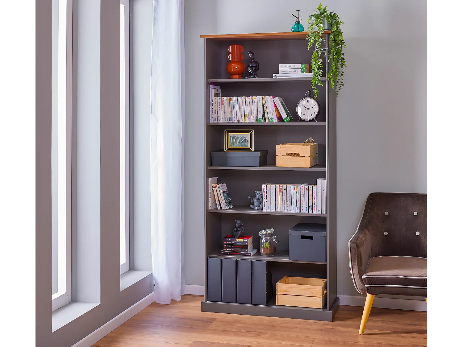 Étagère 5 Niveaux Design "Zernan" 194cm Gris