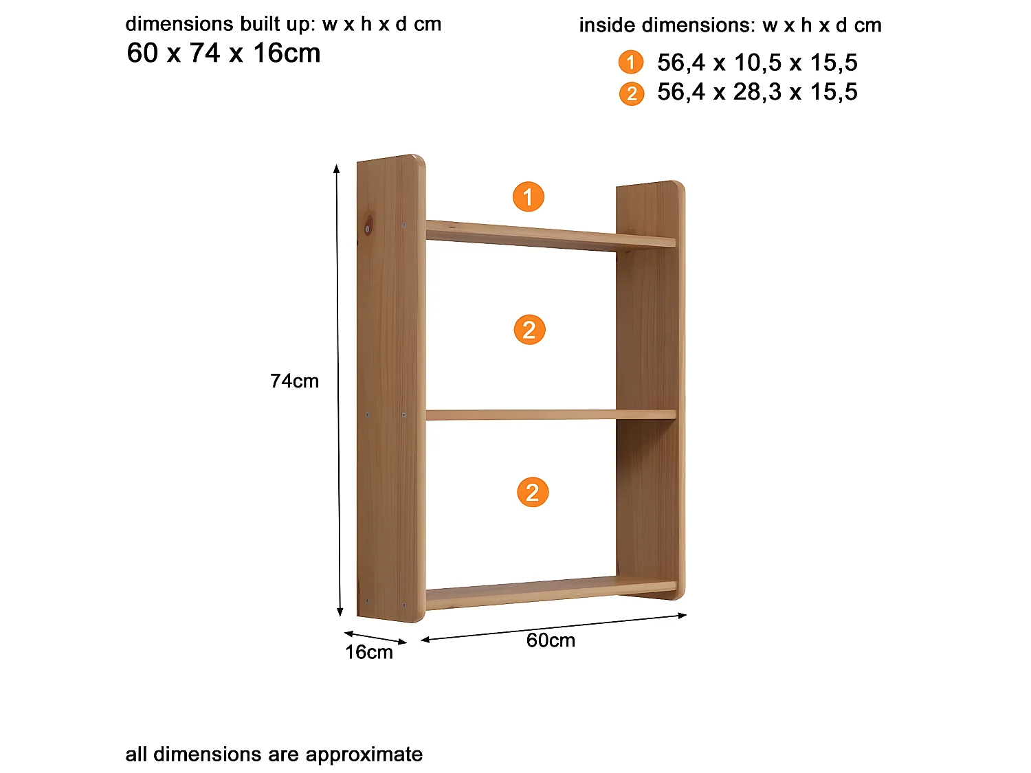 Mestre wandkast wandplank honing.