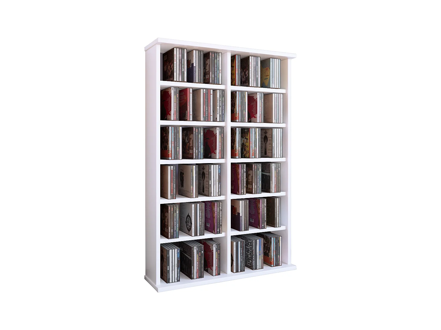 CD / DVD Media Shelf Ronul White H. 92 x W. 60 x D. 18 cm