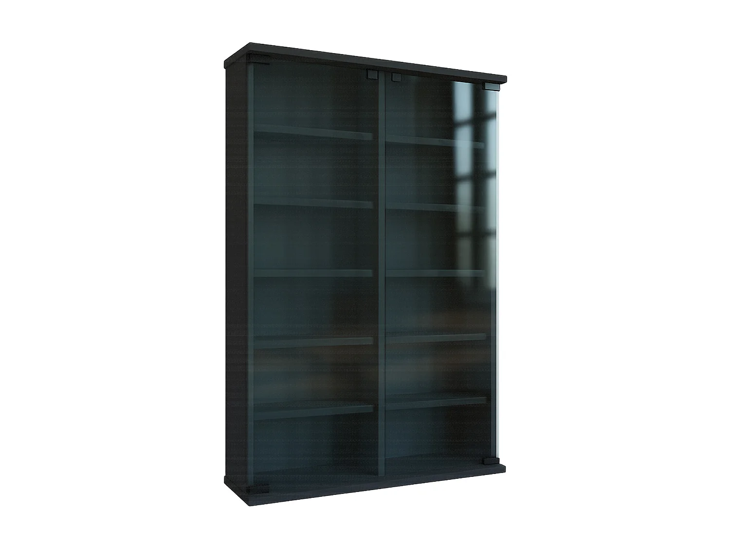 CD / DVD Media Shelf Roma Black H. 92 x W. 60 x D. 18 cm