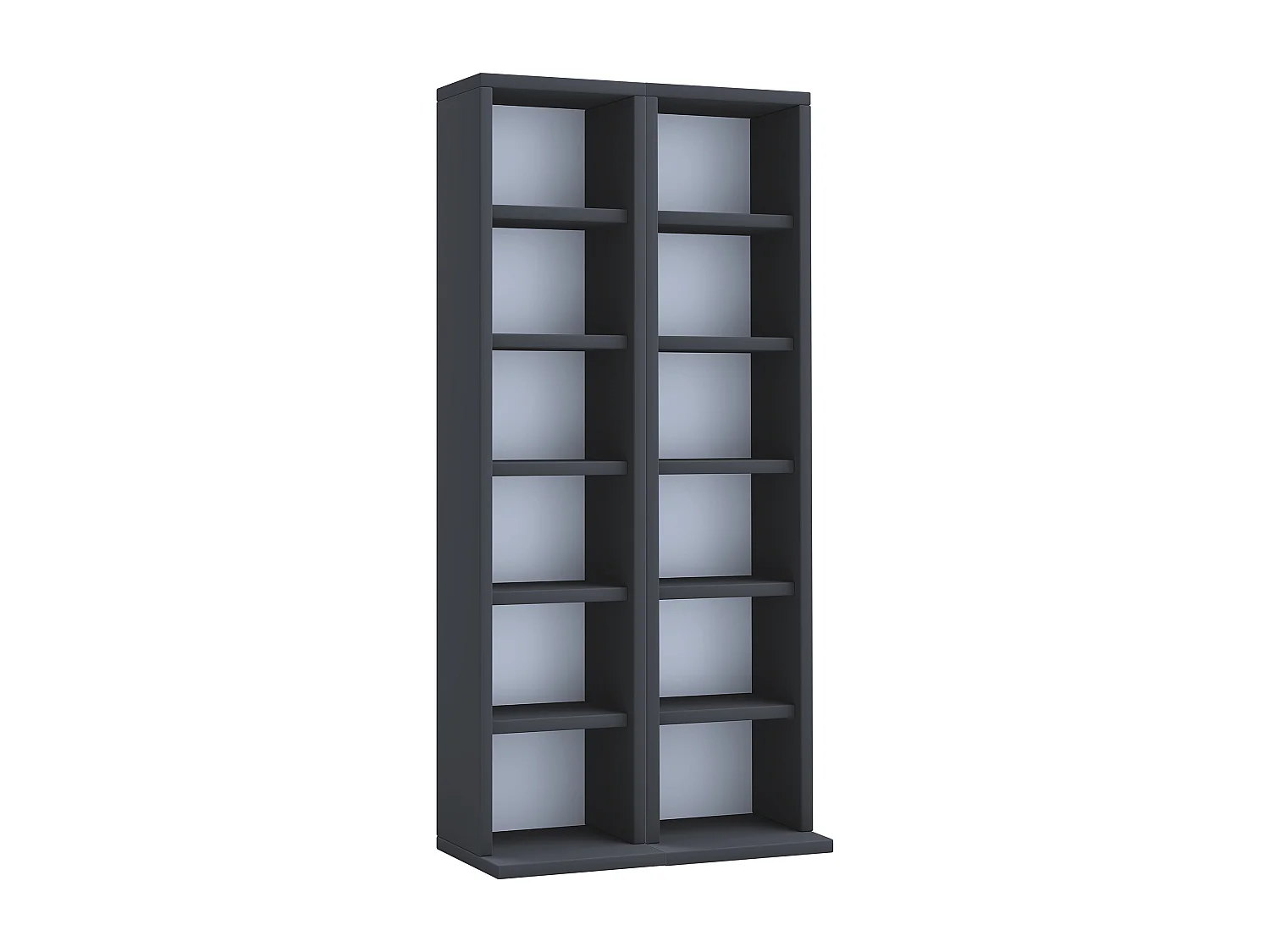 CD / DVD Media Shelf Milano Black H. 92 x W. 42 x D. 20 cm