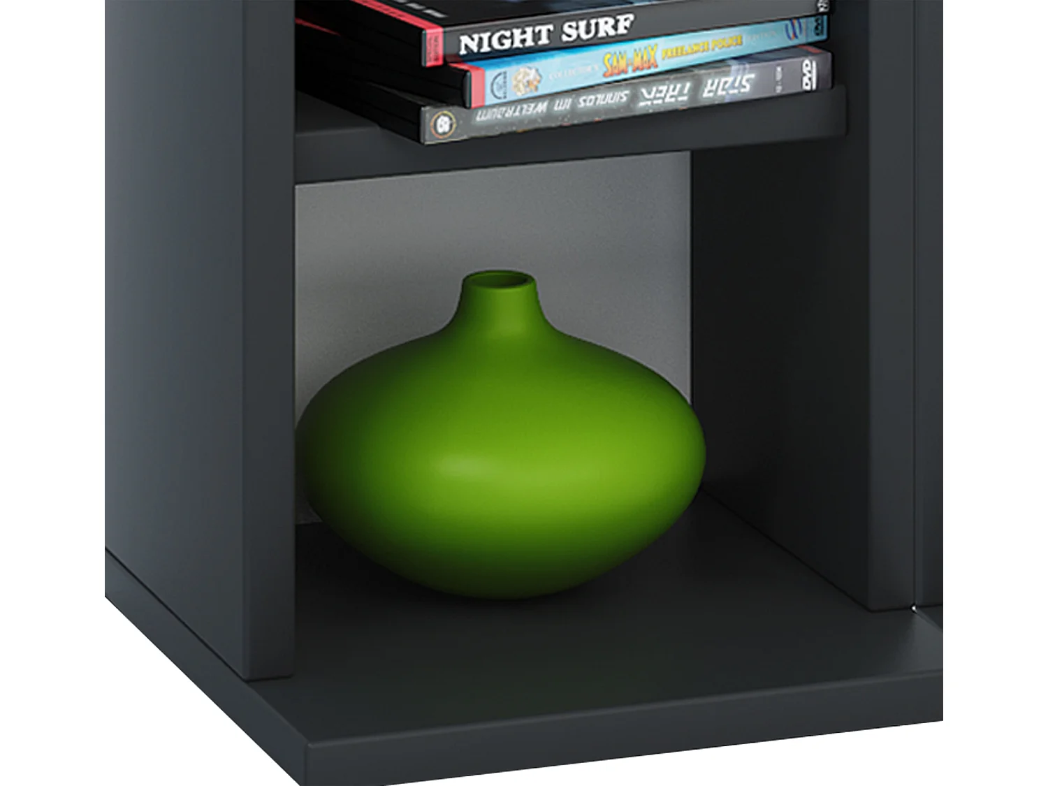 CD / DVD Media Shelf Milano Black H. 92 x W. 42 x D. 20 cm