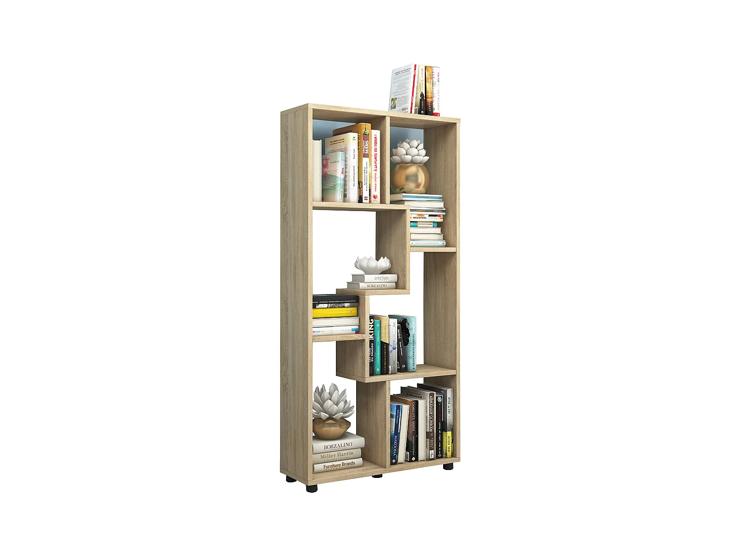 Holz Stand Regal Raumteiler Bücherregal Blina