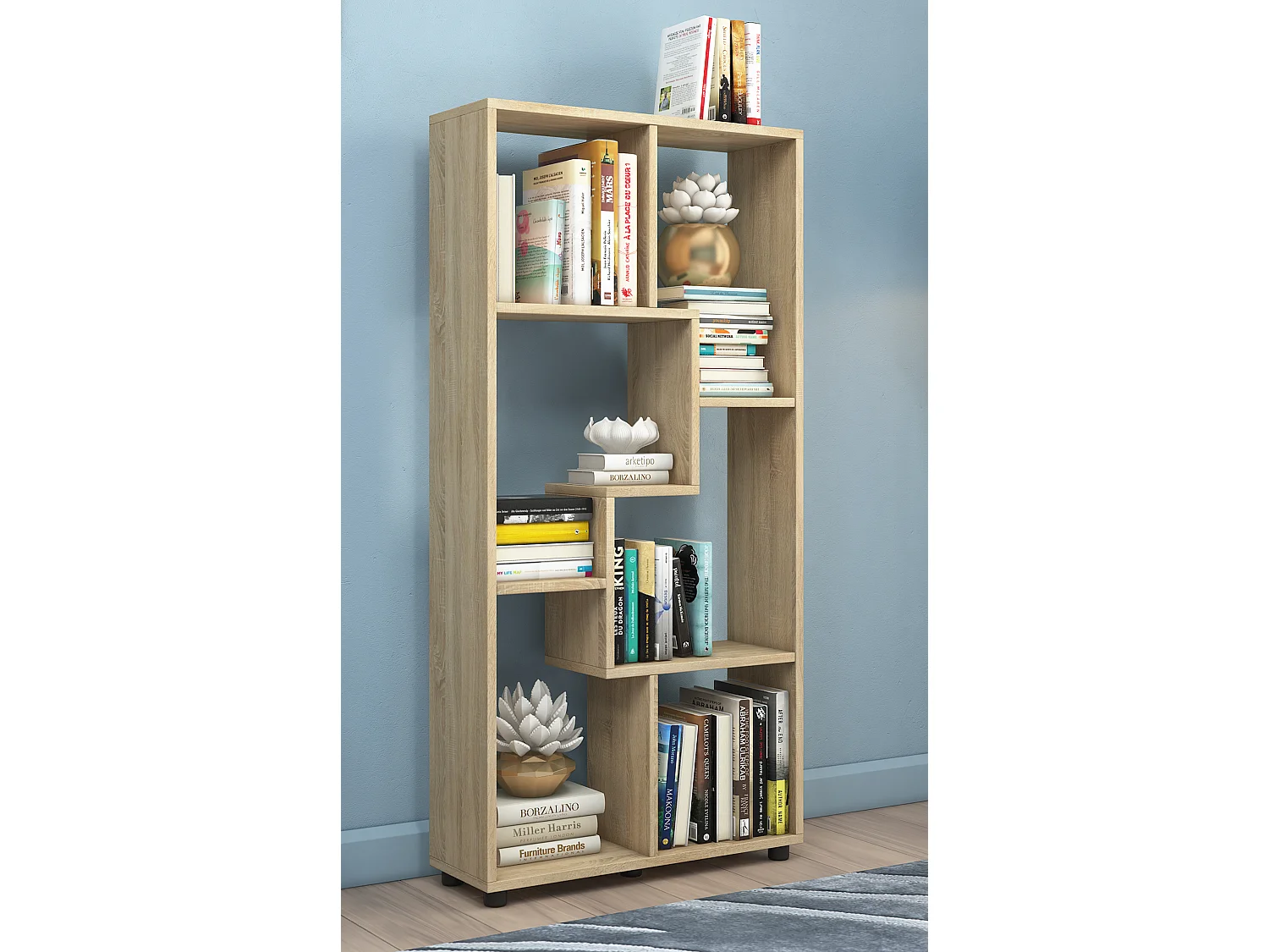 Houten Shelf Room Divider Boekenplank Blina