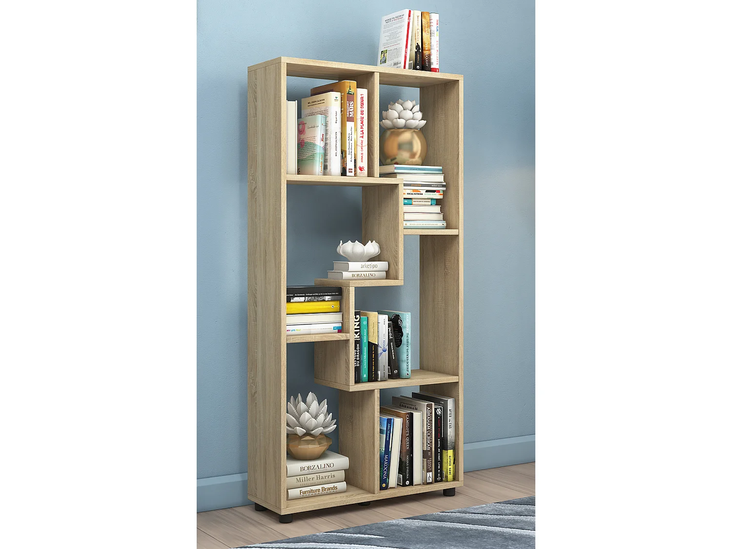 Houten Shelf Room Divider Boekenplank Blina