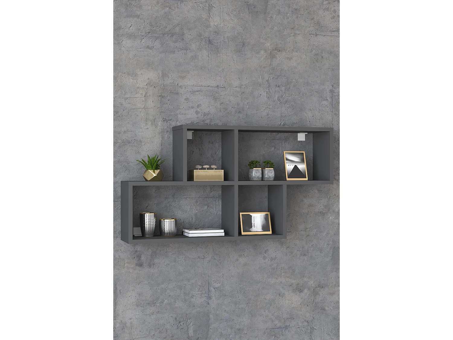 Wall Rack Lusas Anthracite H. 53 x W. 100 x D. 20 cm