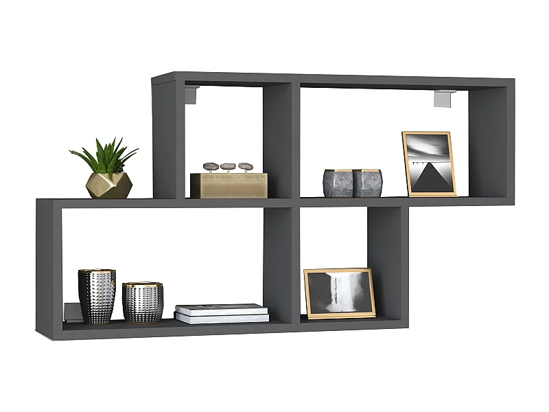 Wall Rack Lusas Anthracite H. 53 x W. 100 x D. 20 cm