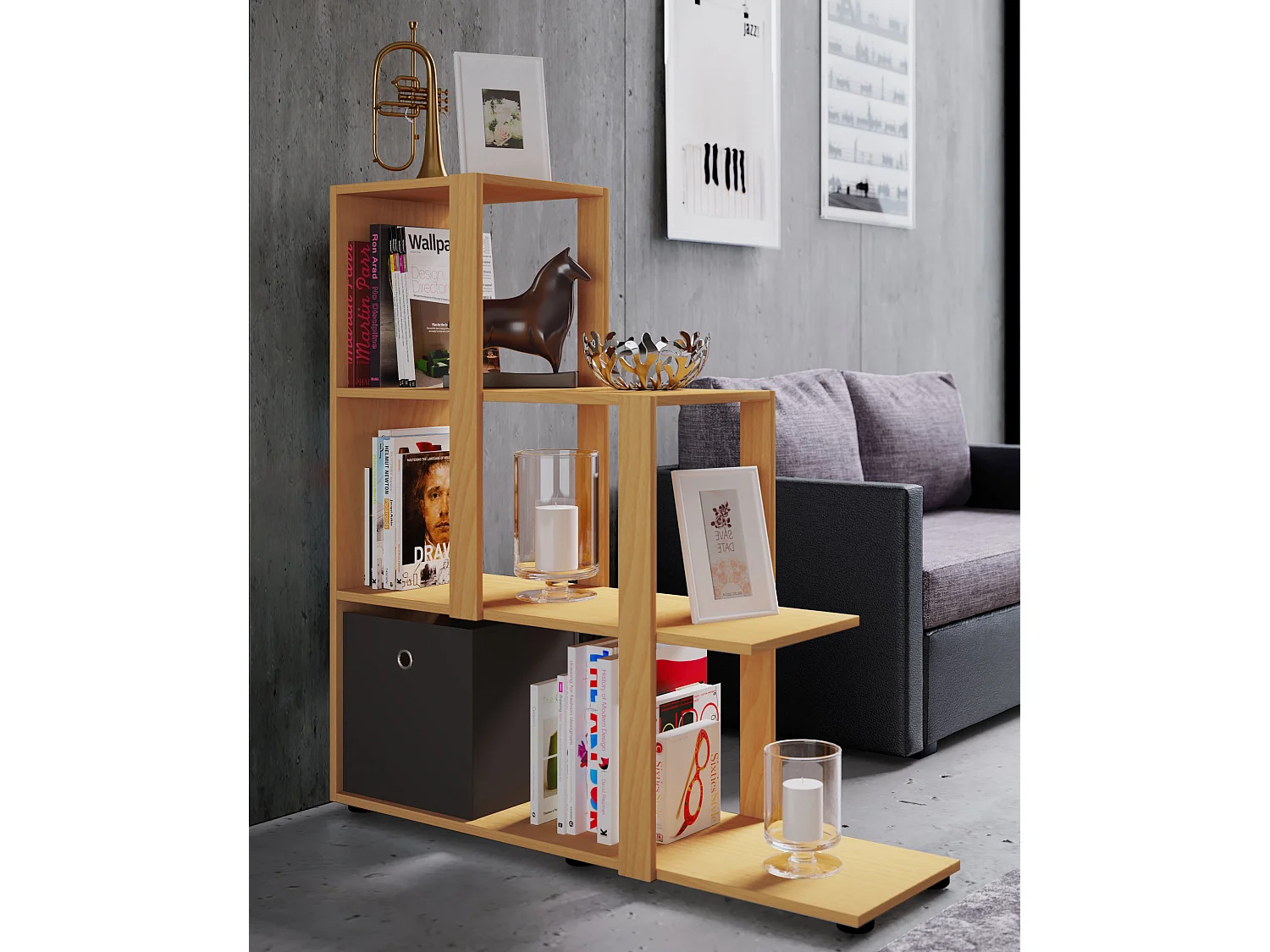 Scaffale in legno divisorio libri Slando