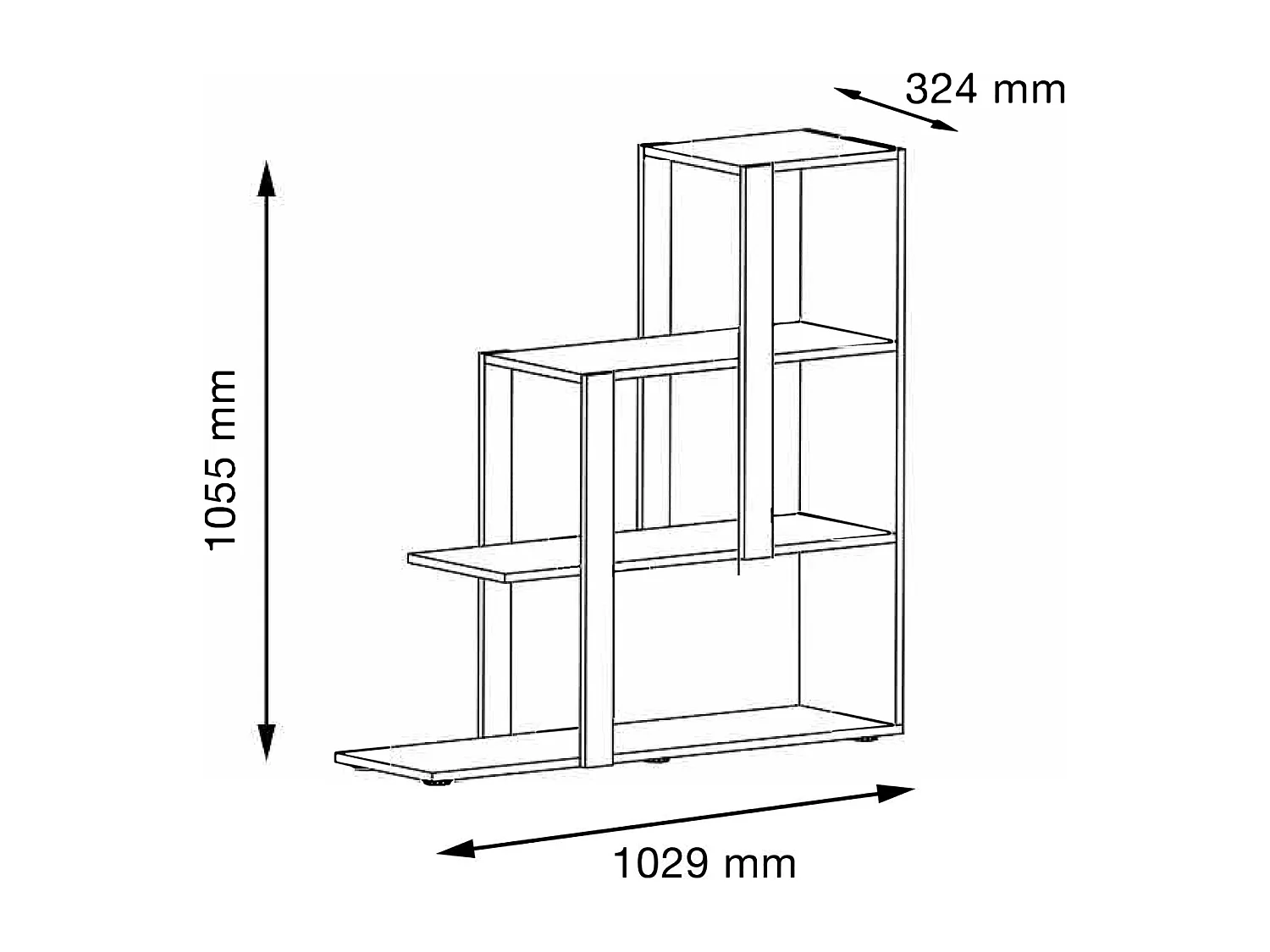 Scaffale in legno divisorio libri Slando