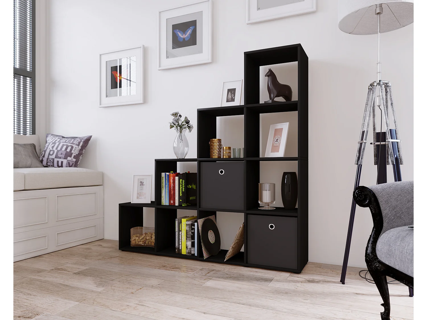 Drewniane schody Półka 10 przedziałów Napoli