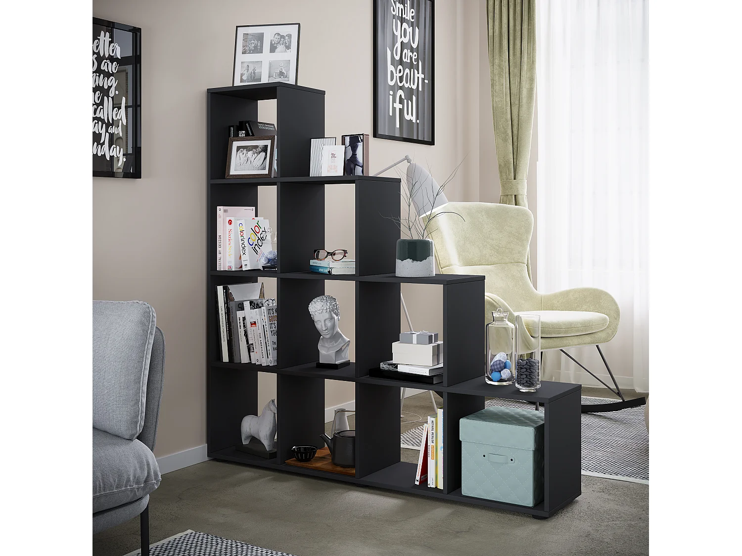 Drewniane schody Półka 10 przedziałów Napoli