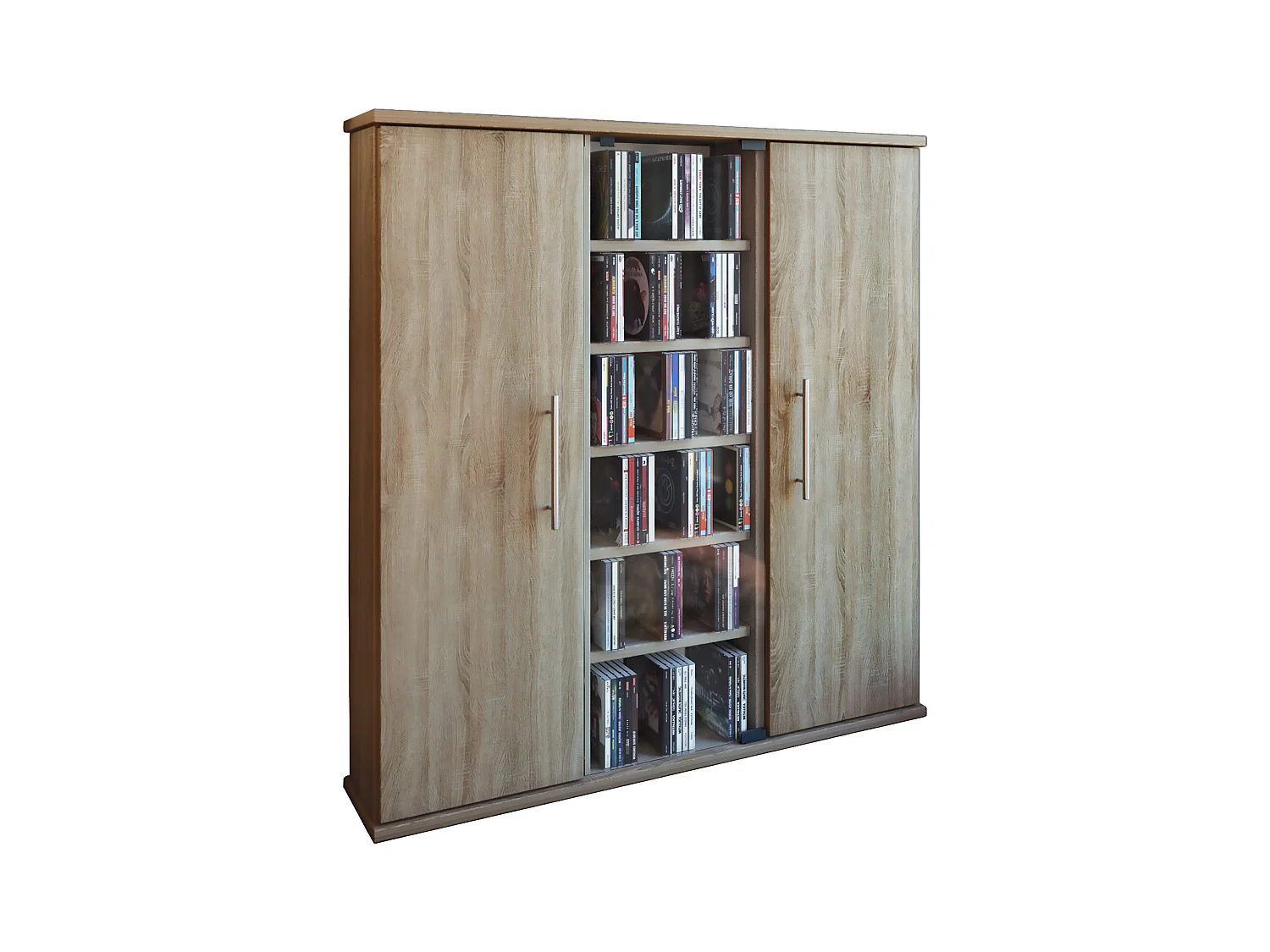 CD / DVD Media Shelf Santo Sonoma oak (Sägerau) H. 92 x W. 86 x D. 18 cm