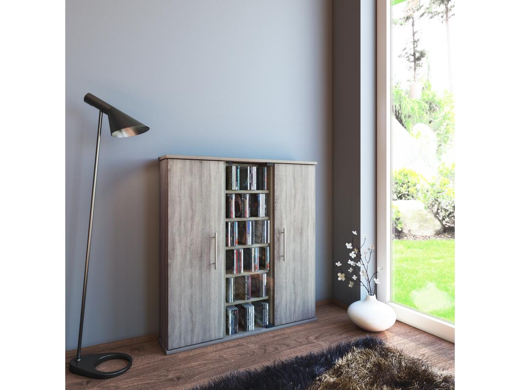 Houten CD DVD Standplank Santo Glazen Deur