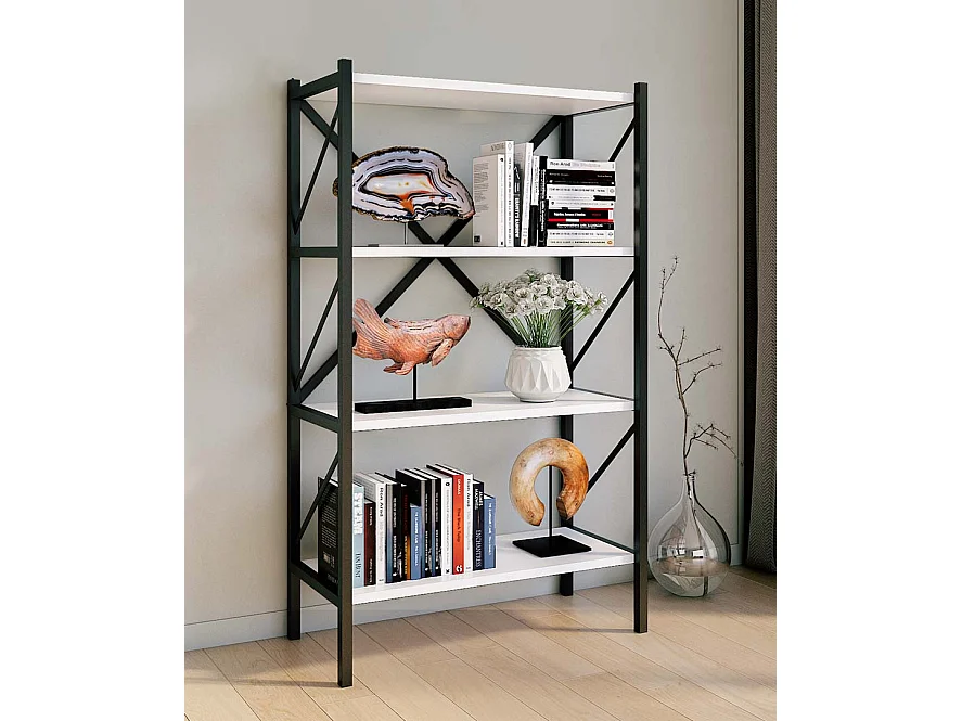 Holz Metall Stand Regal Büro Bücher Insasi 4fach