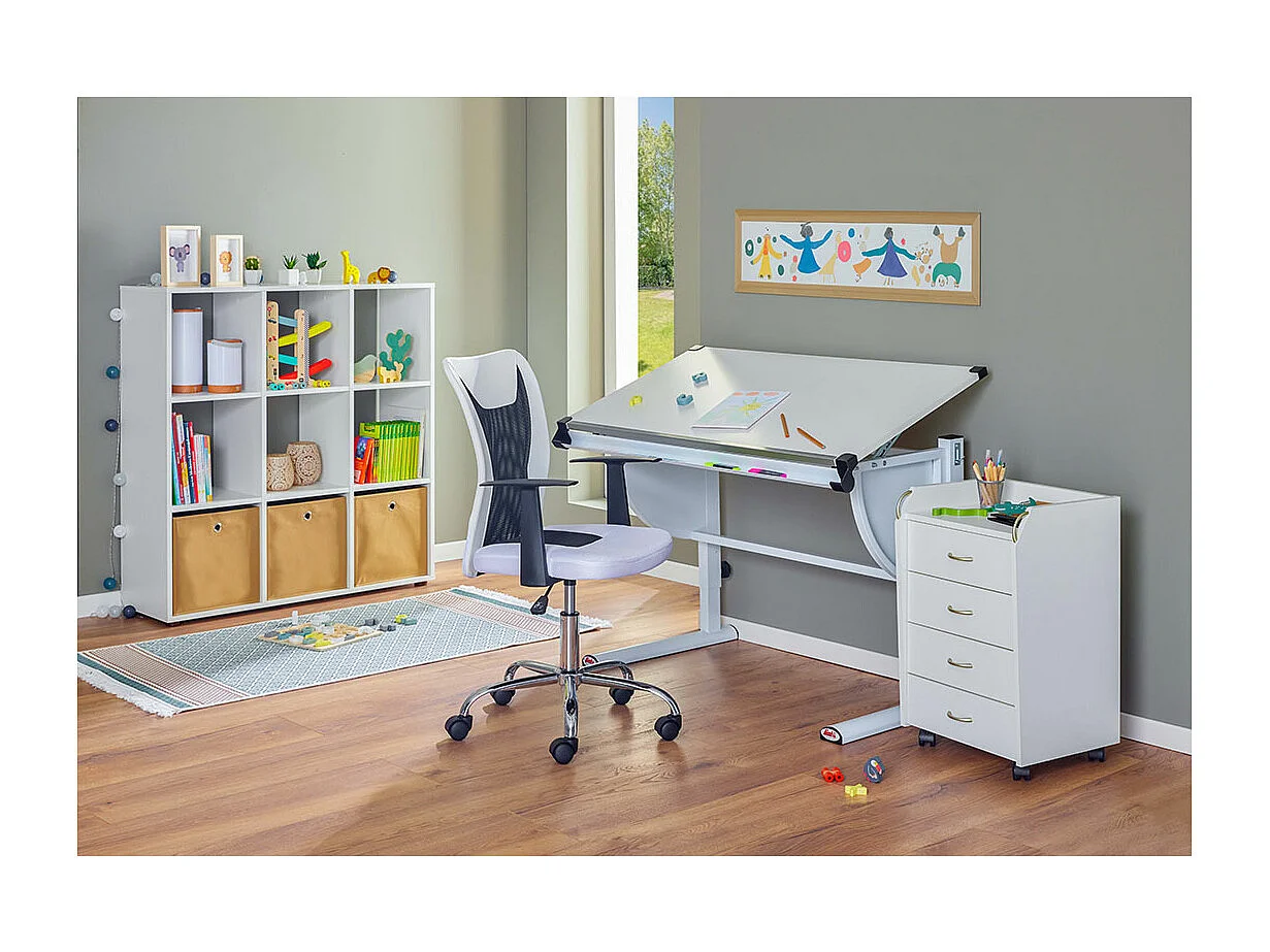 Cadora Regal Raumteiler, 9 Fächer weiss.