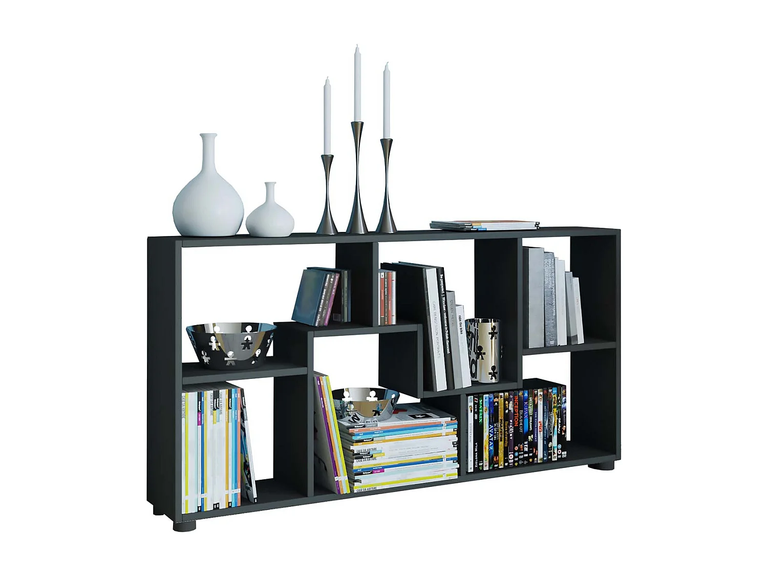 Pintal bibliothèque 6 tablettes noir.