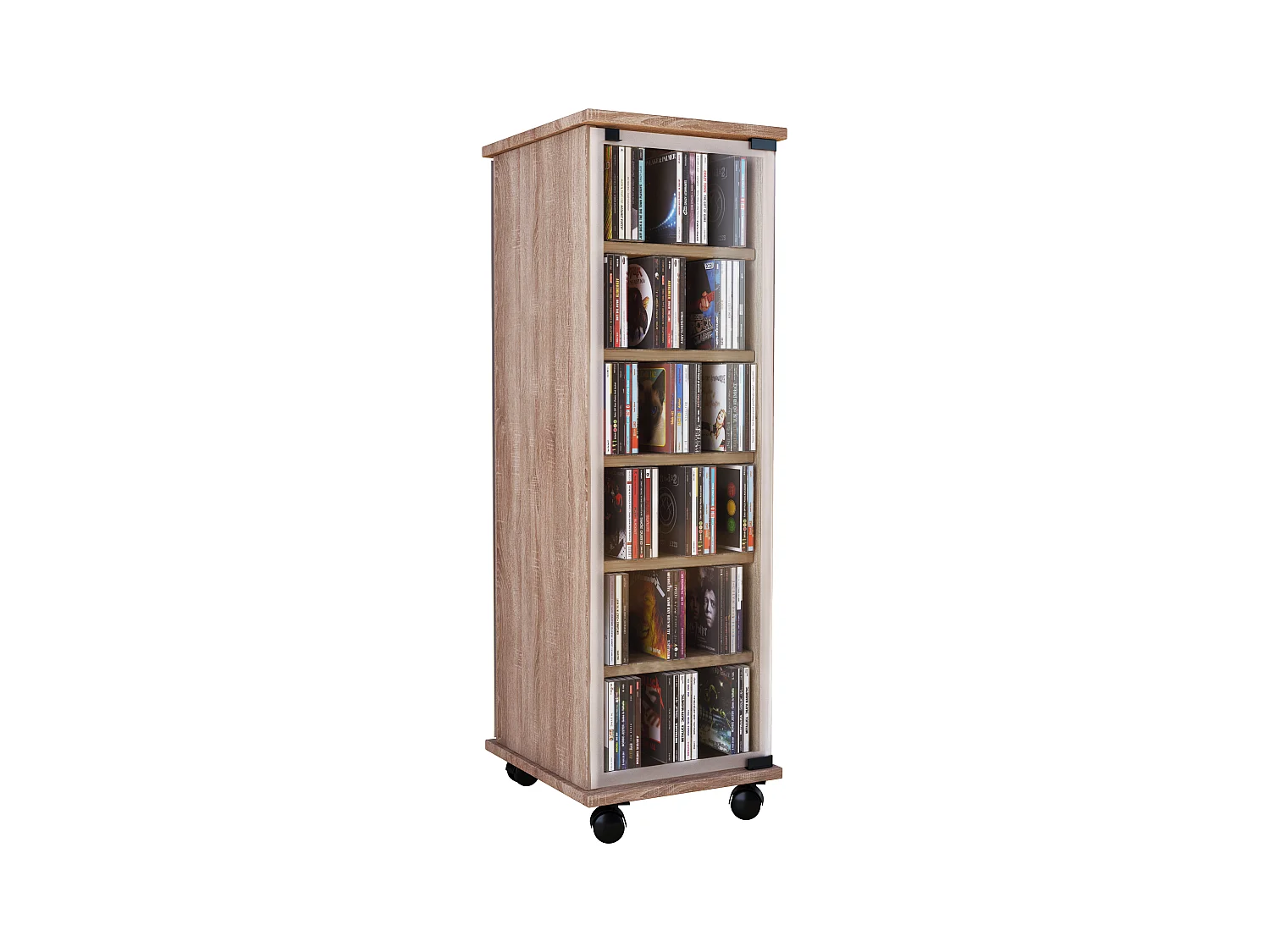 Legno CD DVD Stand Regal Valenza Porta di Vetro