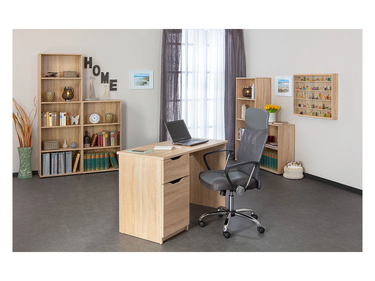 Parim wandkast 5 ruimtes Sonoma eiken decor.