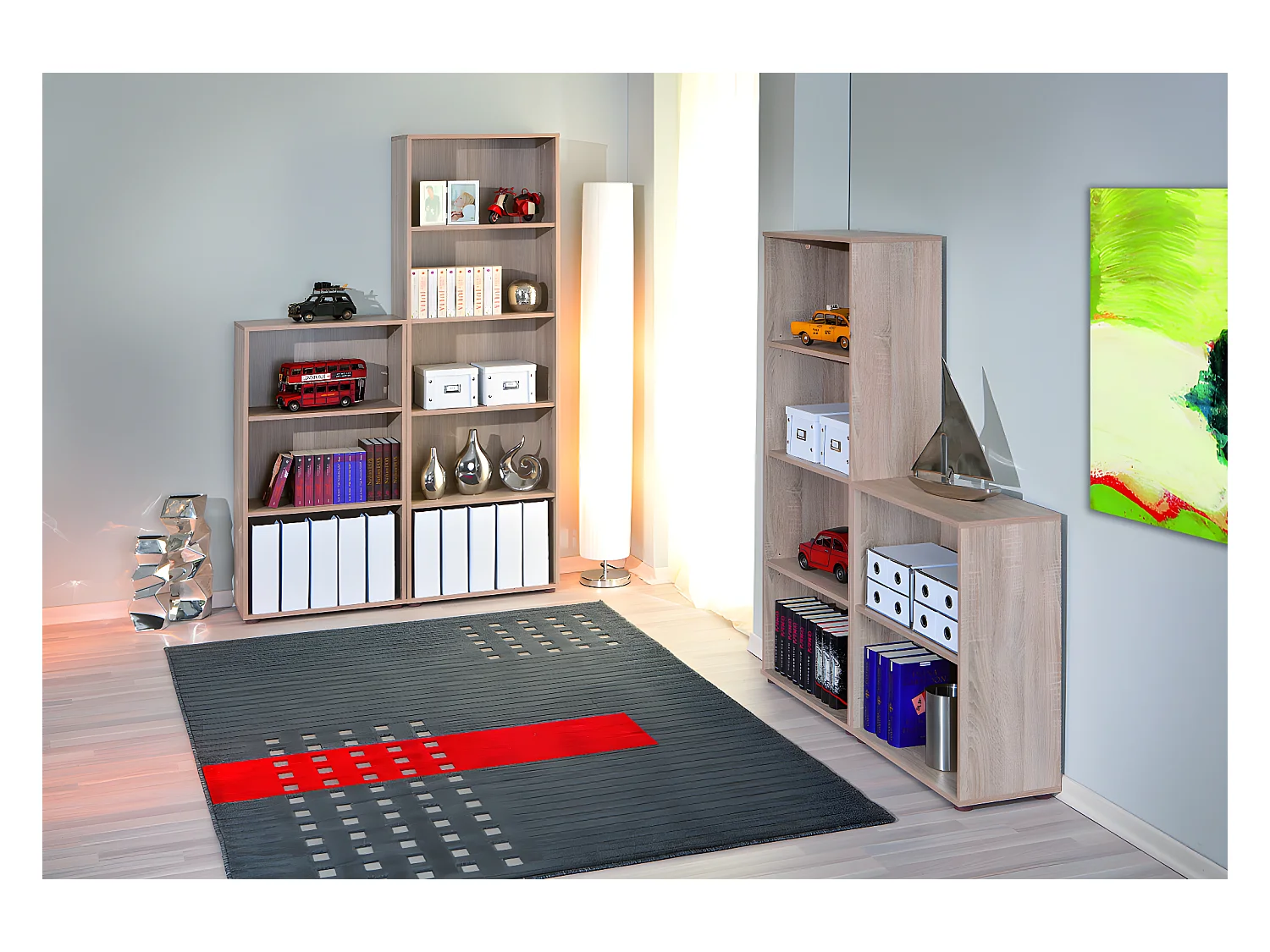 Parim Étagère 5 espaces de rangement, imitation chêne Sonoma.