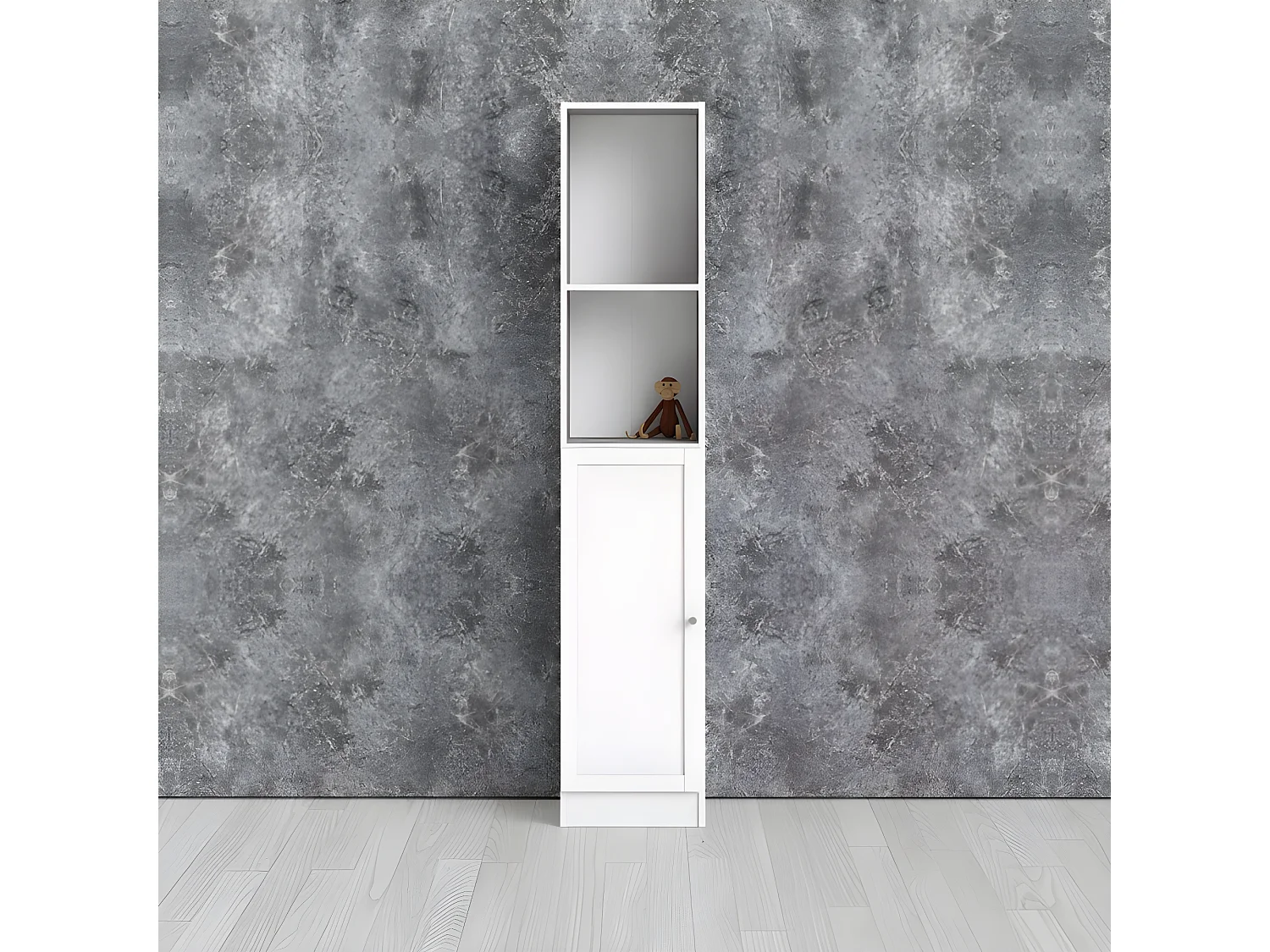 Base Regal 1 Ablage und 1 Tür weiss.